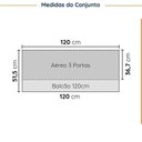 Ver imagem 2 de Cozinha Modulada 2 Peças sem Tampo com Rodapé 1 Aéreo e 1 Balcão Ipanema CabeCasa MadeiraOriginals