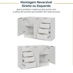 Cozinha Modulada 2 Peças sem Tampo com Rodapé 1 Aéreo e 1 Balcão Ipanema Cabecasa Madeiramadeira - 15
