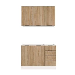 Cozinha Modulada 2 Peças sem Tampo com Rodapé 1 Aéreo e 1 Balcão Ipanema Cabecasa Madeiramadeira - 11