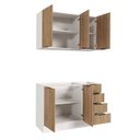 Ver mais imagens de Cozinha Planejada 2 Peças sem Tampo com Rodapé 1 Aéreo e 1 Balcão Ipanema CabeCasa MadeiraOriginals Marrom/Acácia