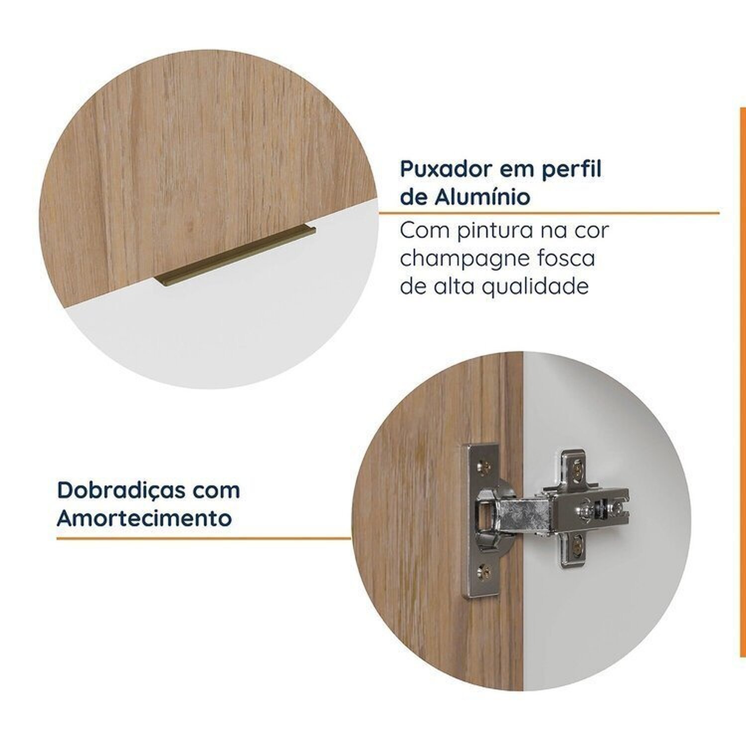 Cozinha Modulada 2 Peças sem Tampo com Rodapé 1 Aéreo e 1 Balcão Ipanema Cabecasa Madeiramadeira - 6