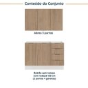 Ver imagem 3 de Cozinha Modulada 2 Peças sem Tampo com Rodapé 1 Aéreo e 1 Balcão Ipanema CabeCasa MadeiraOriginals