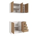 Ver mais imagens de Cozinha Modulada 2 Peças sem Tampo com Rodapé 1 Aéreo e 1 Balcão Ipanema CabeCasa MadeiraOriginals