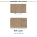 Ver imagem 3 de Cozinha Planejada 2 Peças sem Tampo com Rodapé 1 Aéreo e 1 Balcão Ipanema CabeCasa MadeiraOriginals Marrom/Acácia