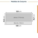 Ver imagem 2 de Cozinha Modulada 2 Peças sem Tampo com Rodapé 1 Aéreo e 1 Balcão Ipanema CabeCasa MadeiraOriginals Verde/Folha