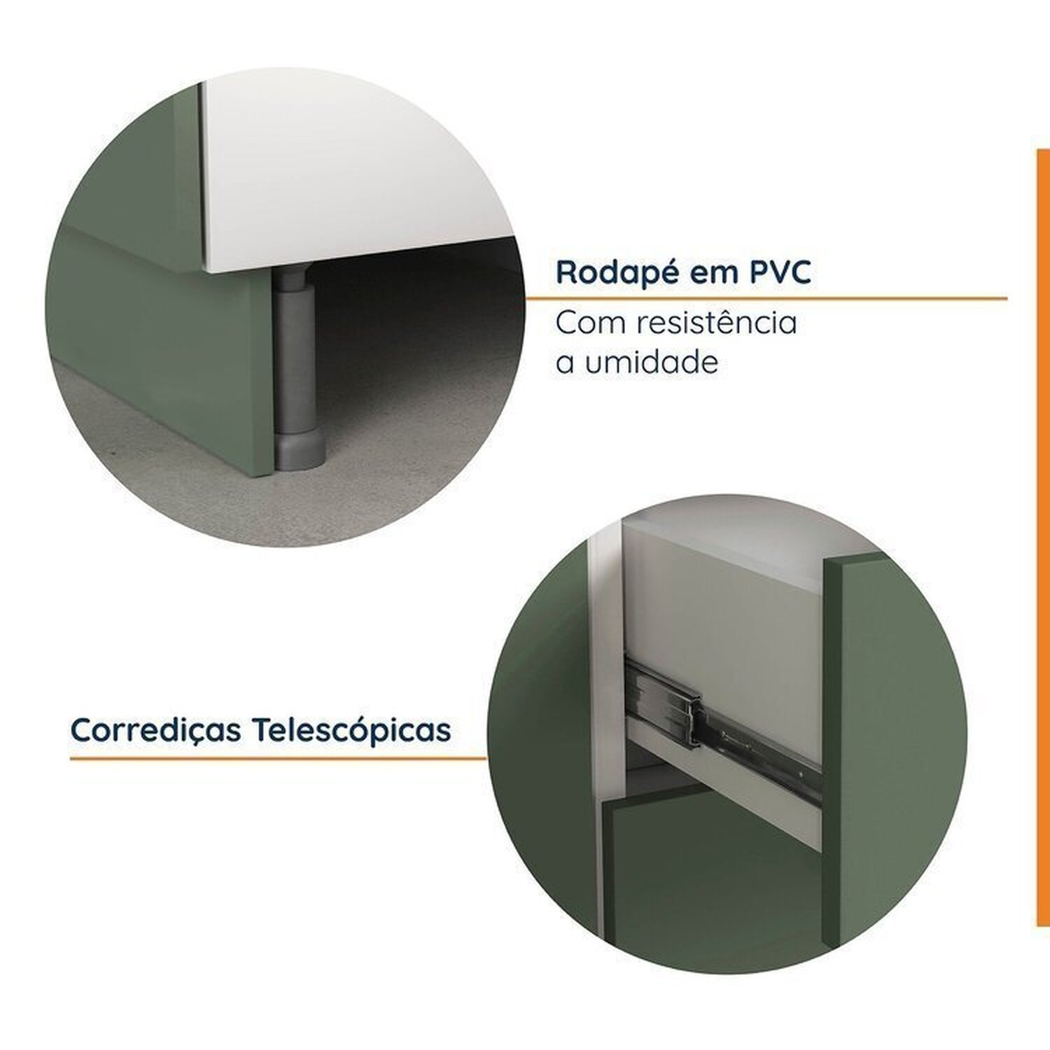 Cozinha Modulada 2 Peças sem Tampo com Rodapé 1 Aéreo e 1 Balcão Ipanema Cabecasa Madeiramadeira - 7