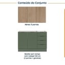 Ver imagem 3 de Cozinha Modulada 2 Peças sem Tampo com Rodapé 1 Aéreo e 1 Balcão Ipanema CabeCasa MadeiraOriginals V