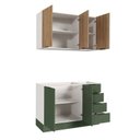 Ver mais imagens de Cozinha Modulada 2 Peças sem Tampo com Rodapé 1 Aéreo e 1 Balcão Ipanema CabeCasa MadeiraOriginals V