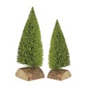 Ver imagem 1 de Jogo 2 Mini Pinheiro de Mesa Base Tronco Rústico 18cm e 24cm Modelo Premium Realista
