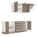 Ver mais imagens de Cozinha Modulada 4 Peças sem Tampo com Rodapé 2 Aéreos e 2 Balcões Ipanema CabeCasa MadeiraOriginals