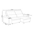 Ver imagem 3 de Sofá Retrátil e Reclinável 3 Lugares 210cm Zoho Porta Copos no Braço Veudo Castor G22 - Gran Belo