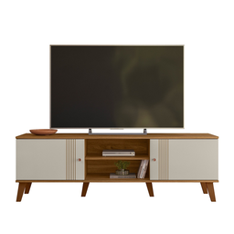 Rack Denver 160m para Tv até 65 Polegadas com 2 Portas de Correr Nature/off White - Peternella - 3