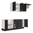 Ver mais imagens de Cozinha Modulada 4 Peças sem Tampo com Rodapé 2 Aéreos e 2 Balcões Ipanema CabeCasa MadeiraOriginals Cinza/Grafite Trama