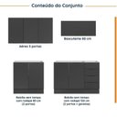 Ver imagem 3 de Cozinha Modulada 4 Peças sem Tampo com Rodapé 2 Aéreos e 2 Balcões Ipanema CabeCasa MadeiraOriginals Cinza/Grafite Trama