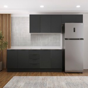 Cozinha Modulada 4 Peças sem Tampo com Rodapé 2 Aéreos e 2 Balcões Ipanema Cabecasa Madeiramadeira