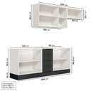 Ver imagem 4 de Cozinha Modulada 4 Peças sem Tampo com Rodapé 2 Aéreos e 2 Balcões Ipanema CabeCasa MadeiraOriginals Cinza/Grafite Trama