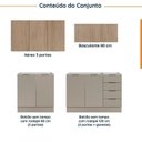 Ver imagem 3 de Cozinha Planejada 4 Peças sem Tampo com Rodapé 2 Aéreos e 2 Balcões Ipanema CabeCasa MadeiraOriginals Marrom/Fendi Trama/Acácia