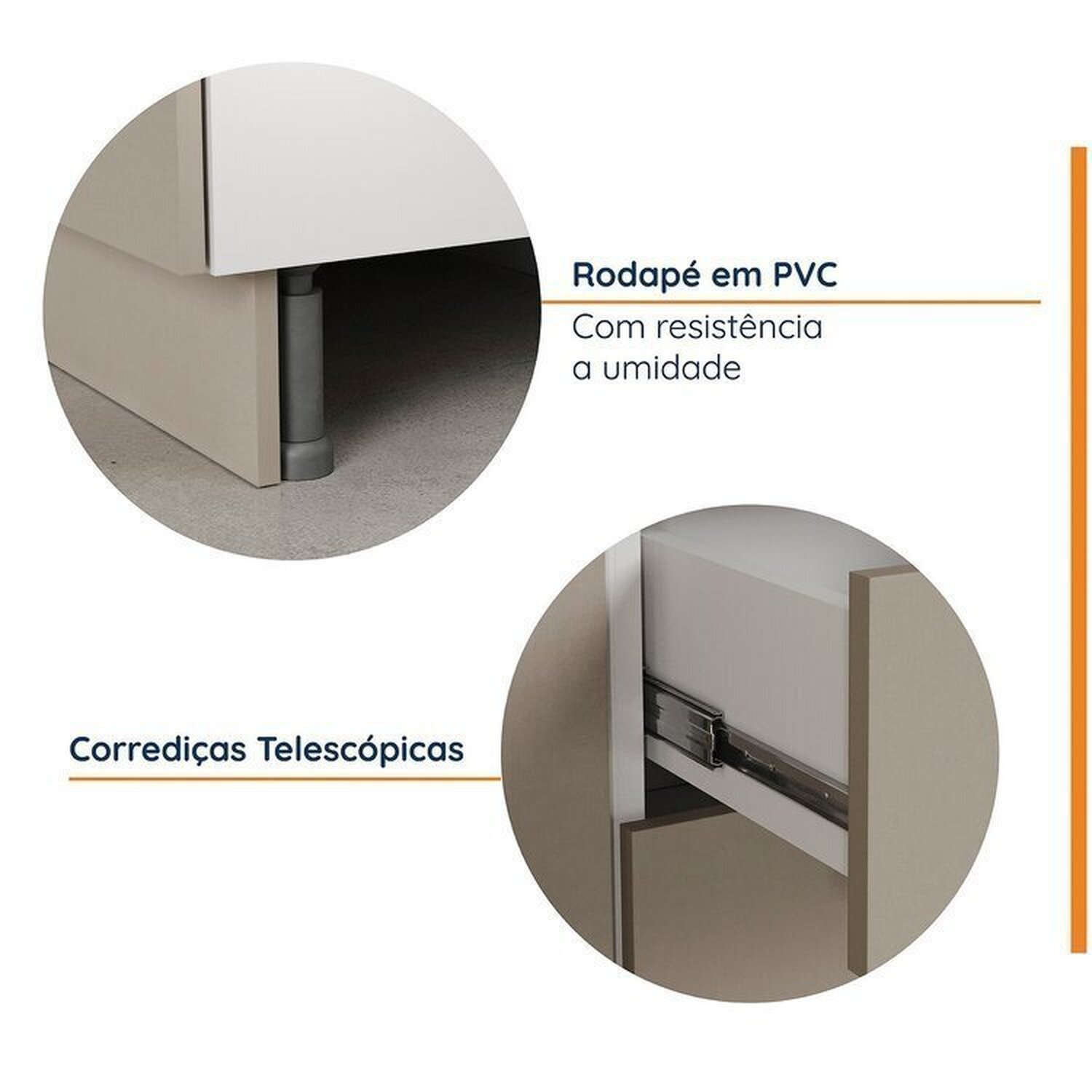 Cozinha Modulada 4 Peças sem Tampo com Rodapé 2 Aéreos e 2 Balcões Ipanema Cabecasa Madeiramadeira - 7