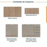Cozinha Modulada 4 Peças sem Tampo com Rodapé 2 Aéreos e 2 Balcões Ipanema CabeCasa MadeiraOriginals - 3