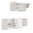 Ver mais imagens de Cozinha Modulada 4 Peças sem Tampo com Rodapé 2 Aéreos e 2 Balcões Ipanema CabeCasa MadeiraOriginals