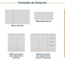 Ver imagem 3 de Cozinha Planejada 4 Peças sem Tampo com Rodapé 2 Aéreos e 2 Balcões Ipanema CabeCasa MadeiraOriginals Branco