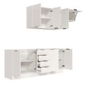 Ver mais imagens de Cozinha Planejada 4 Peças sem Tampo com Rodapé 2 Aéreos e 2 Balcões Ipanema CabeCasa MadeiraOriginals Branco
