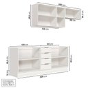 Ver imagem 4 de Cozinha Planejada 4 Peças sem Tampo com Rodapé 2 Aéreos e 2 Balcões Ipanema CabeCasa MadeiraOriginals Branco/Acácia