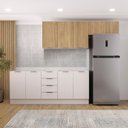 Ver imagem 1 de Cozinha Modulada 4 Peças sem Tampo com Rodapé 2 Aéreos e 2 Balcões Ipanema CabeCasa MadeiraOriginals