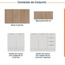 Ver imagem 3 de Cozinha Planejada 4 Peças sem Tampo com Rodapé 2 Aéreos e 2 Balcões Ipanema CabeCasa MadeiraOriginals Branco/Acácia