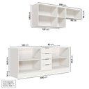 Ver imagem 4 de Cozinha Modulada 4 Peças sem Tampo com Rodapé 2 Aéreos e 2 Balcões Ipanema CabeCasa MadeiraOriginals