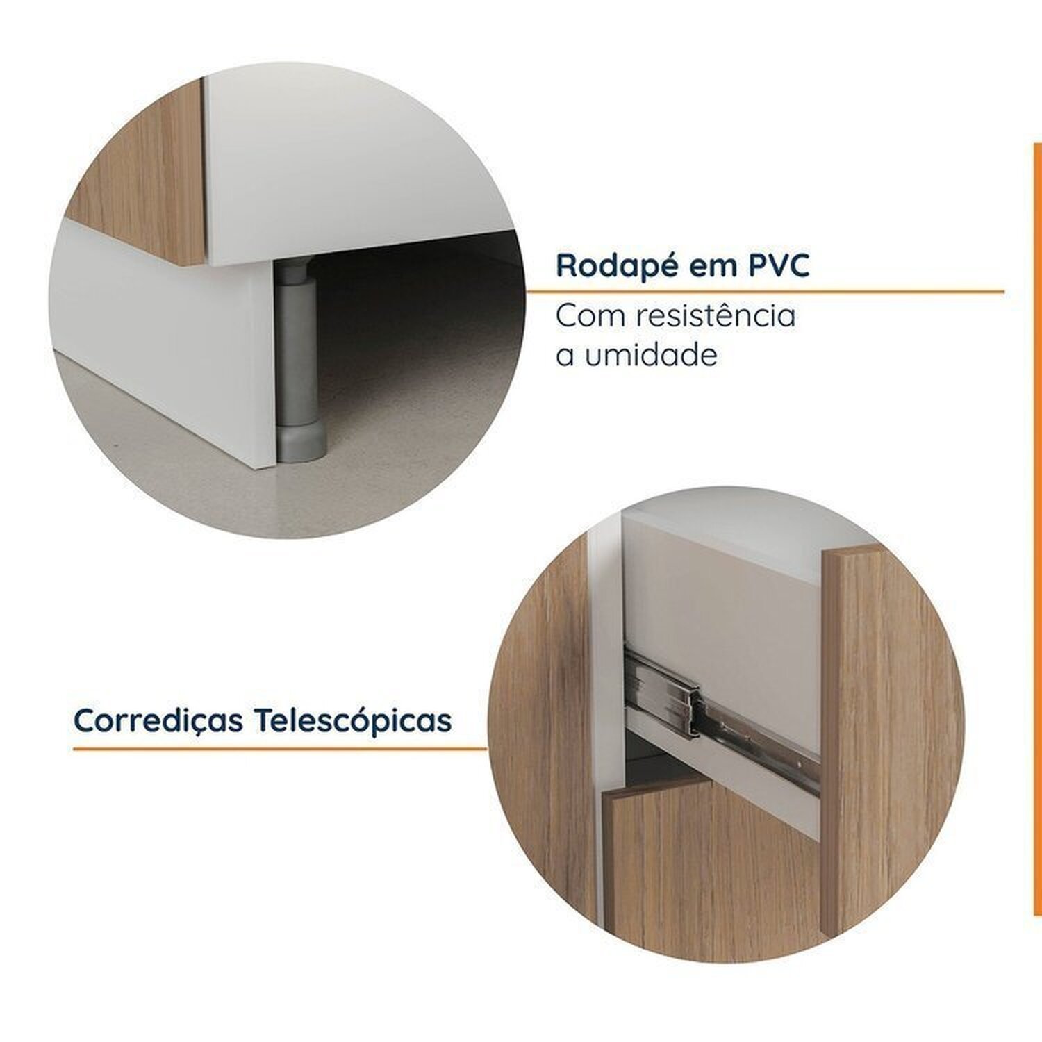 Cozinha Modulada 4 Peças sem Tampo com Rodapé 2 Aéreos e 2 Balcões Ipanema Cabecasa Madeiramadeira - 7