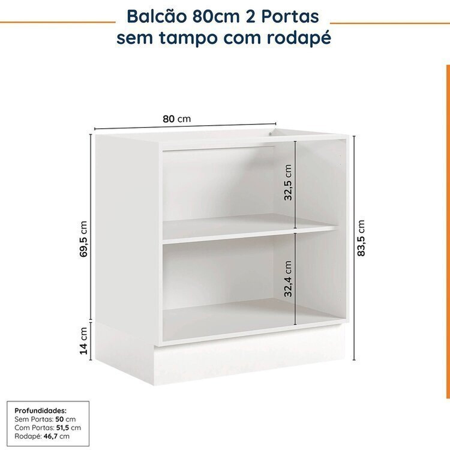 Cozinha Modulada 4 Peças sem Tampo com Rodapé 2 Aéreos e 2 Balcões Ipanema Cabecasa Madeiramadeira - 17