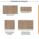 Ver imagem 3 de Cozinha Modulada 4 Peças sem Tampo com Rodapé 2 Aéreos e 2 Balcões Ipanema CabeCasa MadeiraOriginals Marrom/Acácia