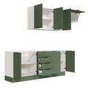Ver mais imagens de Cozinha Modulada 4 Peças sem Tampo com Rodapé 2 Aéreos e 2 Balcões Ipanema CabeCasa MadeiraOriginals