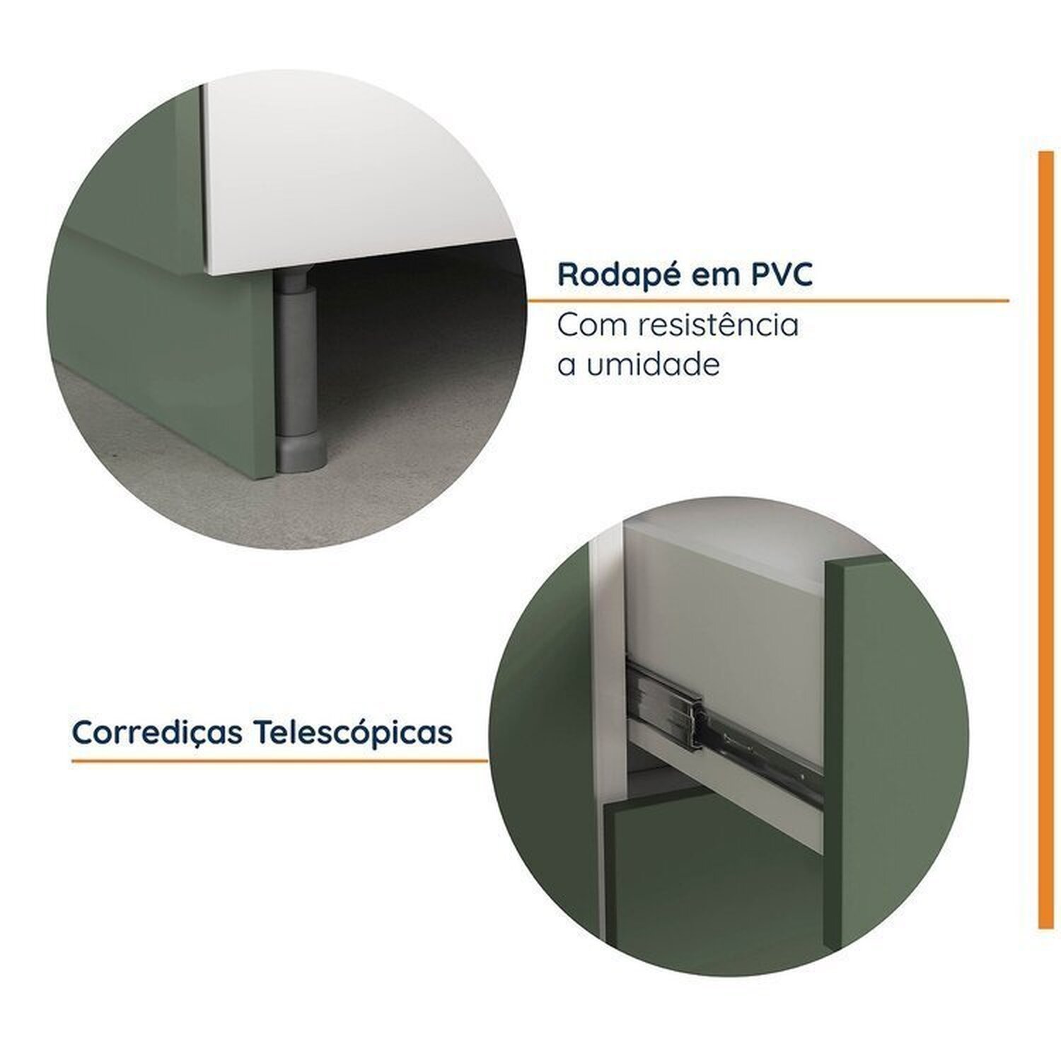 Cozinha Modulada 4 Peças sem Tampo com Rodapé 2 Aéreos e 2 Balcões Ipanema Cabecasa Madeiramadeira - 7