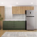 Ver imagem 1 de Cozinha Modulada 4 Peças sem Tampo com Rodapé 2 Aéreos e 2 Balcões Ipanema CabeCasa MadeiraOriginals