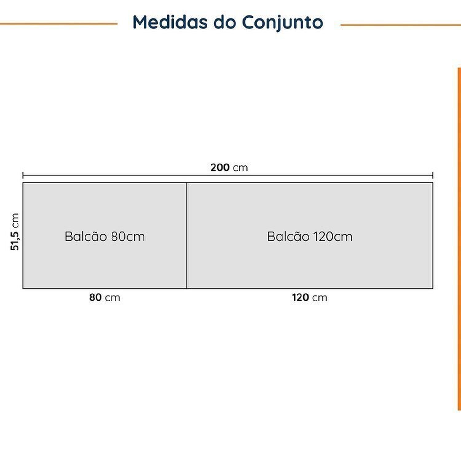 Cozinha Modulada 4 Peças sem Tampo com Rodapé 2 Aéreos e 2 Balcões Ipanema Cabecasa Madeiramadeira - 4