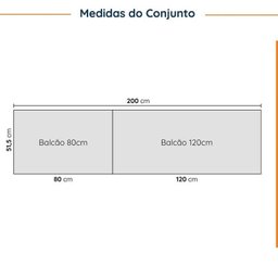 Cozinha Modulada 4 Peças sem Tampo com Rodapé 2 Aéreos e 2 Balcões Ipanema CabeCasa MadeiraMadeira - 4