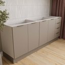 Ver imagem 3 de Cozinha Modulada 4 Peças sem Tampo com Rodapé 2 Aéreos e 2 Balcões Ipanema CabeCasa MadeiraOriginals