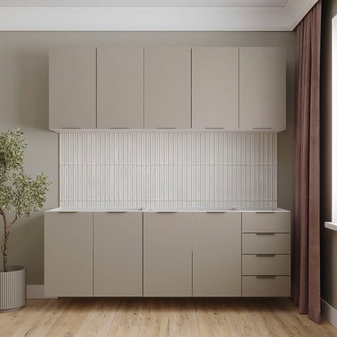 Cozinha Modulada 4 Peças sem Tampo com Rodapé 2 Aéreos e 2 Balcões Ipanema CabeCasa MadeiraOriginals