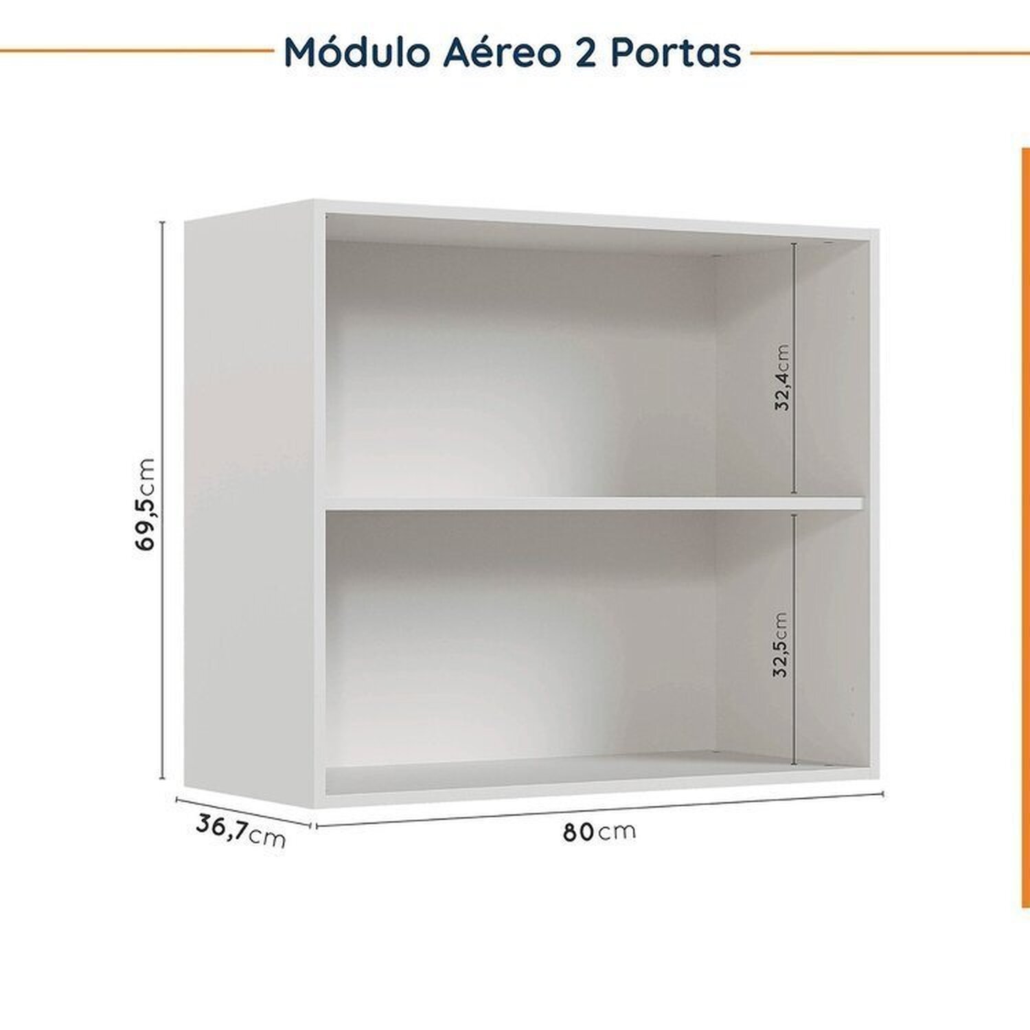 Cozinha Modulada 4 Peças sem Tampo com Rodapé 2 Aéreos e 2 Balcões Ipanema Cabecasa Madeiramadeira - 13