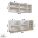 Ver imagem 6 de Cozinha Modulada 4 Peças sem Tampo com Rodapé 2 Aéreos e 2 Balcões Ipanema CabeCasa MadeiraOriginals