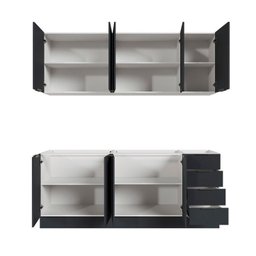 Cozinha Modulada 4 Peças sem Tampo com Rodapé 2 Aéreos e 2 Balcões Ipanema Cabecasa Madeiramadeira - 11