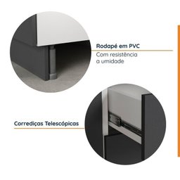 Cozinha Modulada 4 Peças sem Tampo com Rodapé 2 Aéreos e 2 Balcões Ipanema Cabecasa Madeiramadeira - 9