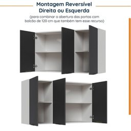 Cozinha Modulada 4 Peças sem Tampo com Rodapé 2 Aéreos e 2 Balcões Ipanema Cabecasa Madeiramadeira - 15