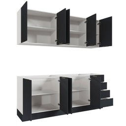 Cozinha Modulada 4 Peças sem Tampo com Rodapé 2 Aéreos e 2 Balcões Ipanema Cabecasa Madeiramadeira - 10