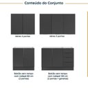 Ver imagem 5 de Cozinha Modulada 4 Peças sem Tampo com Rodapé 2 Aéreos 2 Balcões Ipanema CabeCasa MadeiraOriginals Madeiramadeira Cinza/Grafite Trama