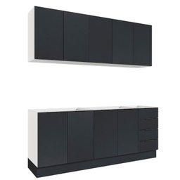 Cozinha Modulada 4 Peças sem Tampo com Rodapé 2 Aéreos e 2 Balcões Ipanema Cabecasa Madeiramadeira - 12