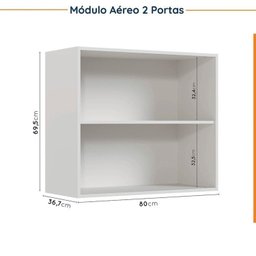 Cozinha Modulada 4 Peças sem Tampo com Rodapé 2 Aéreos e 2 Balcões Ipanema Cabecasa Madeiramadeira - 13