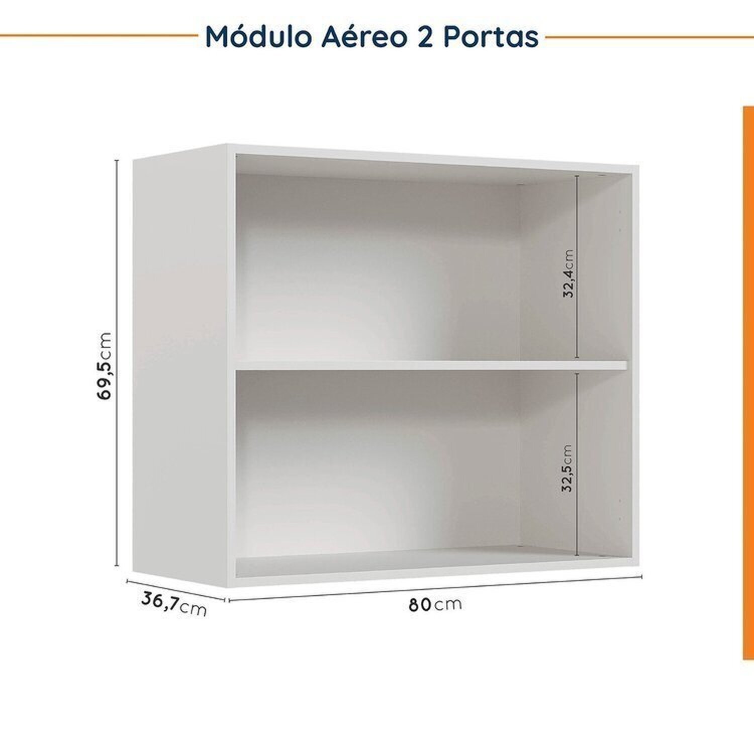 Cozinha Modulada 4 Peças sem Tampo com Rodapé 2 Aéreos e 2 Balcões Ipanema Cabecasa Madeiramadeira - 13